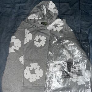 Gray Floral Hoodie